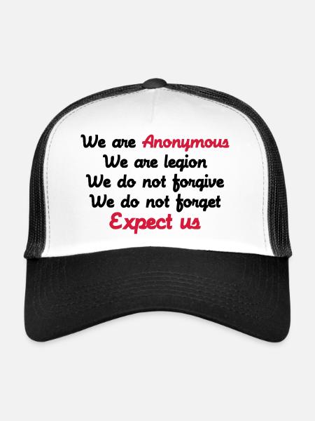 Anonymous - Trucker Cap - white/black - Front