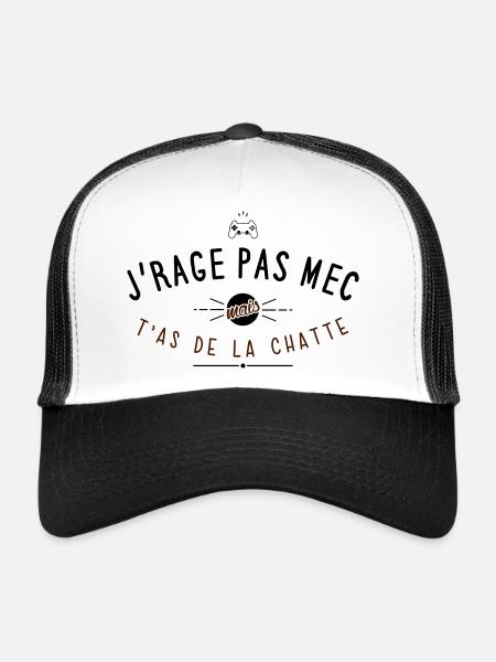 Mauvais joueur - Casquette trucker  - blanc/noir - Devant