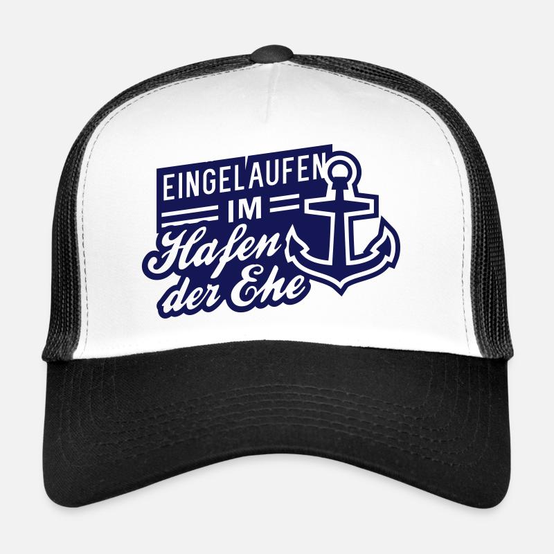 Hafen der Ehe (Anker) - Trucker Cap - Weiß/Schwarz