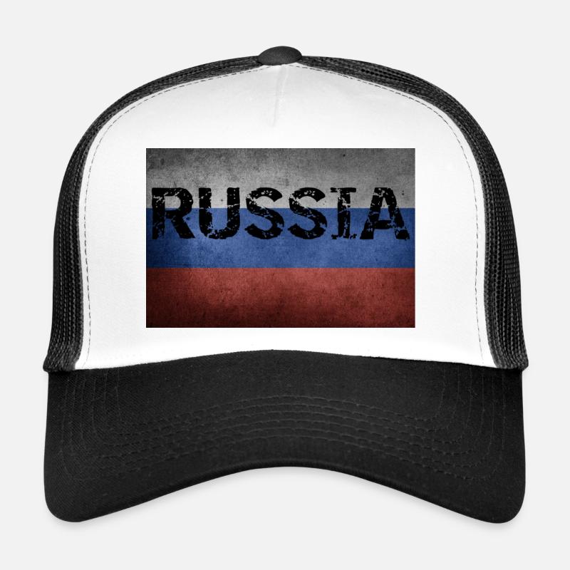 RUSSIAN FLAG DRAPEAU RUSSE - Casquette trucker  - blanc/noir