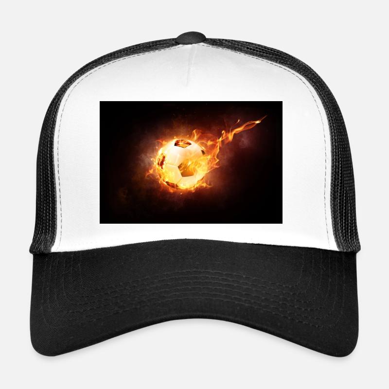 Boule de feu - Casquette trucker  - blanc/noir