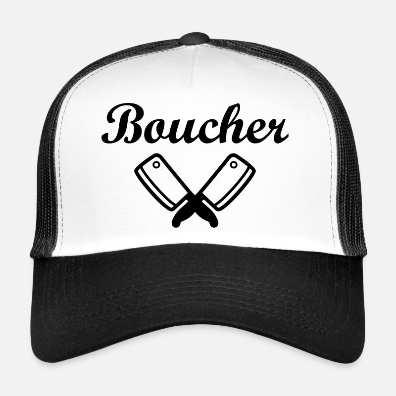 Boucher - Casquette trucker  - blanc/noir