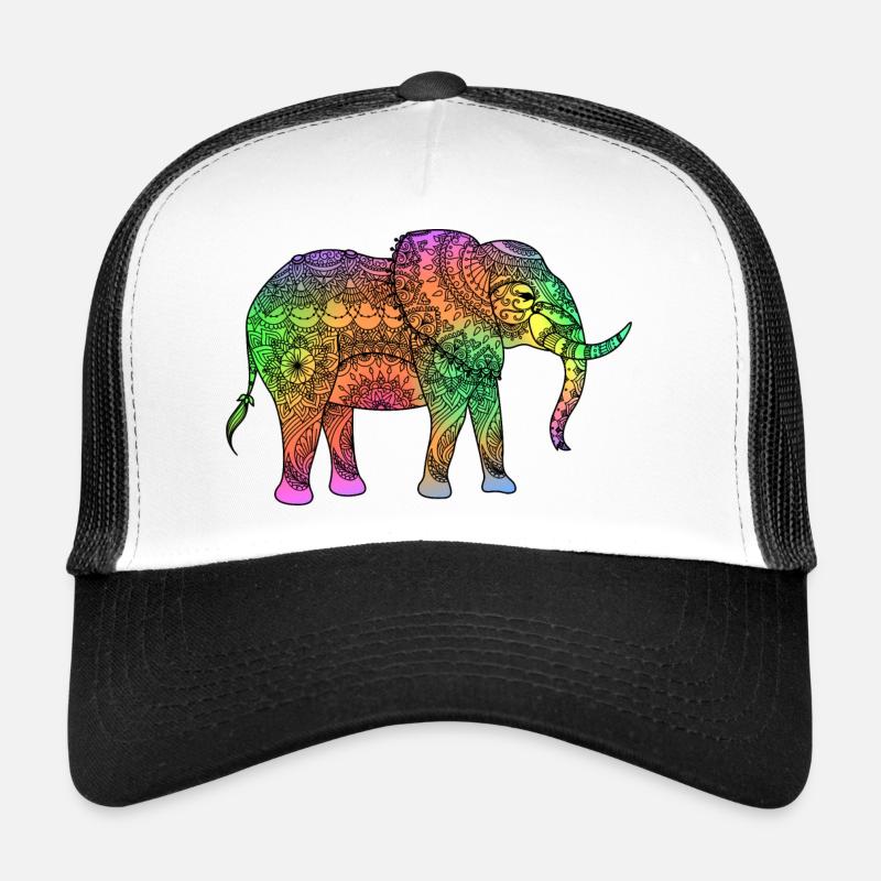 Spiritueller Elefant - Trucker Cap - Weiß/Schwarz