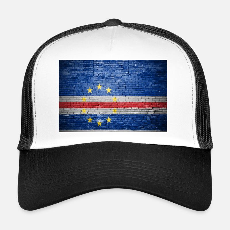 Mur de briques avec drapeau du Cap-Vert graffiti Casquette trucker 