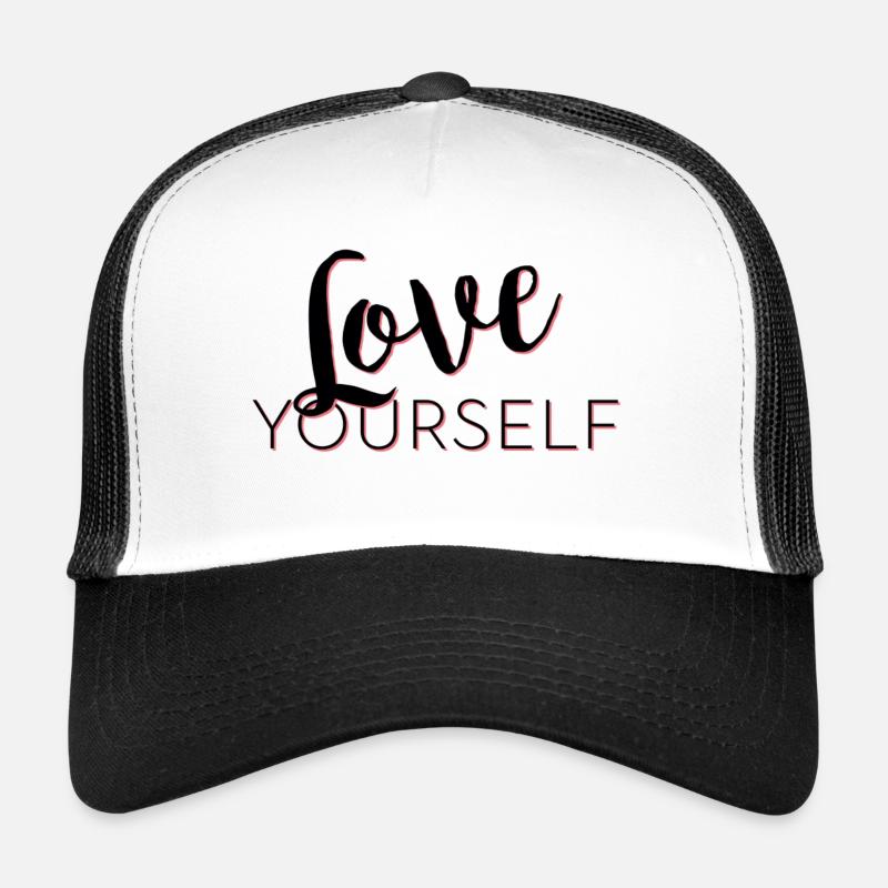 Love Yourself lettering Pascal Voggenhuber - Trucker Cap - white/black