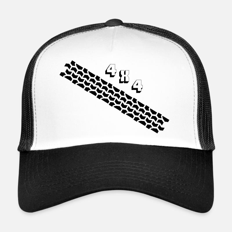 Reifenspuren 4x4 - Trucker Cap - Weiß/Schwarz