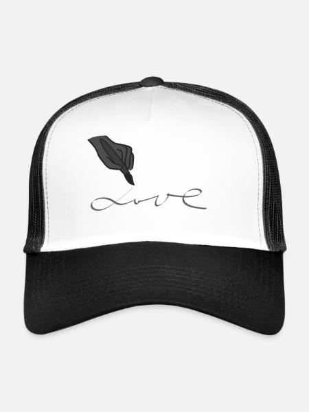 Dessiner l’amour - Casquette trucker  - blanc/noir - Devant