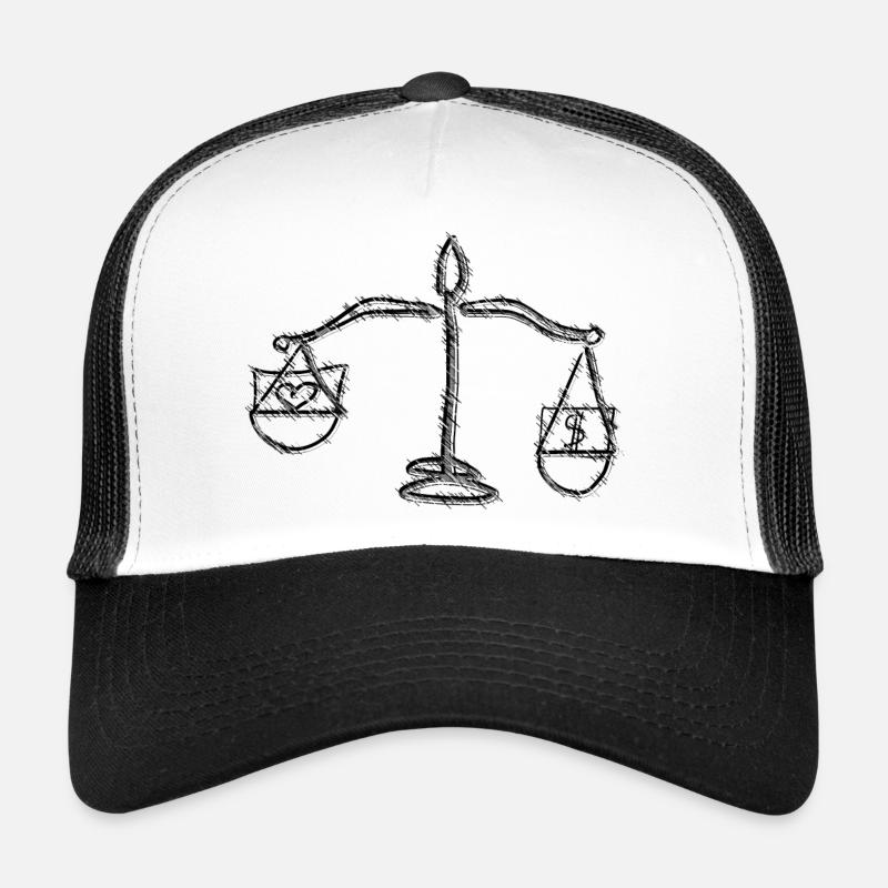 Liebe vs Geld - Trucker Cap - Weiß/Schwarz