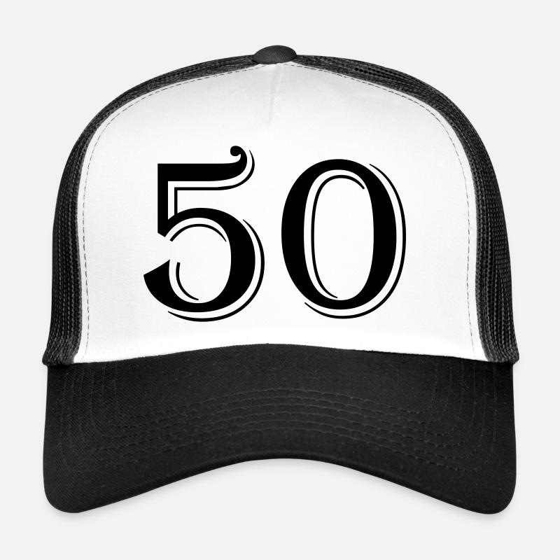 50 - Trucker Cap - Weiß/Schwarz