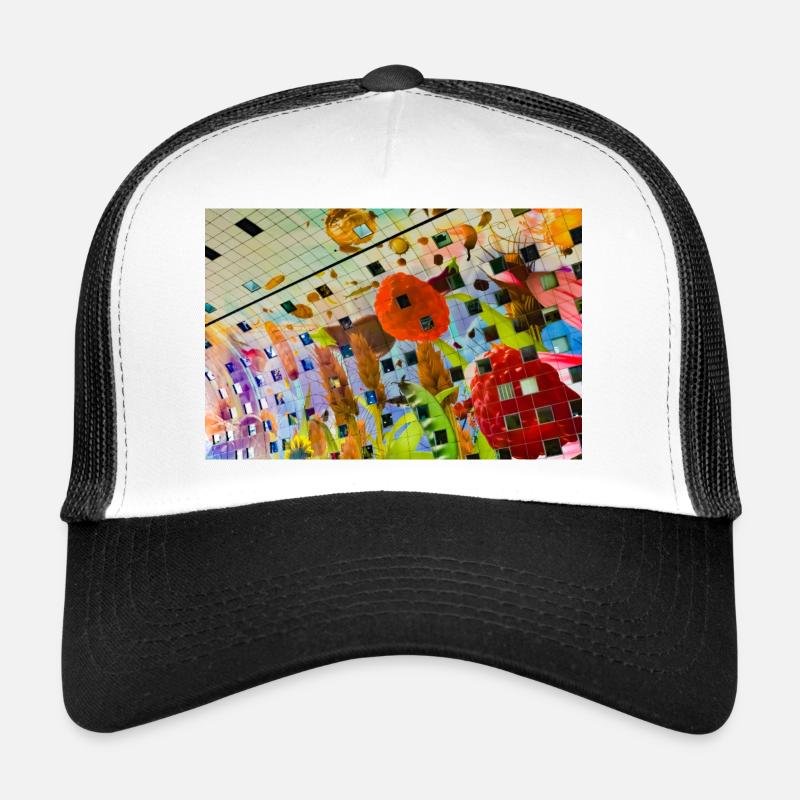 Fröhliches farbiges Blumendekor-Design Trucker Cap
