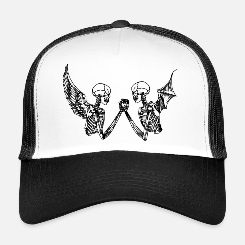 Skelette - Trucker Cap - Weiß/Schwarz