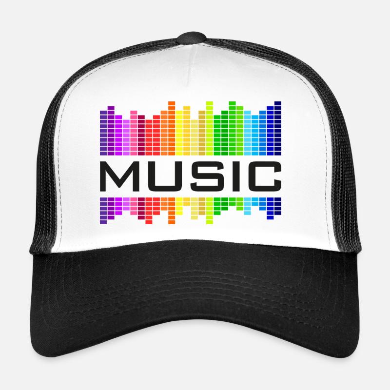 Music Musik Equalizer Regenbogen bunte Welt tanzen - Trucker Cap - Weiß/Schwarz