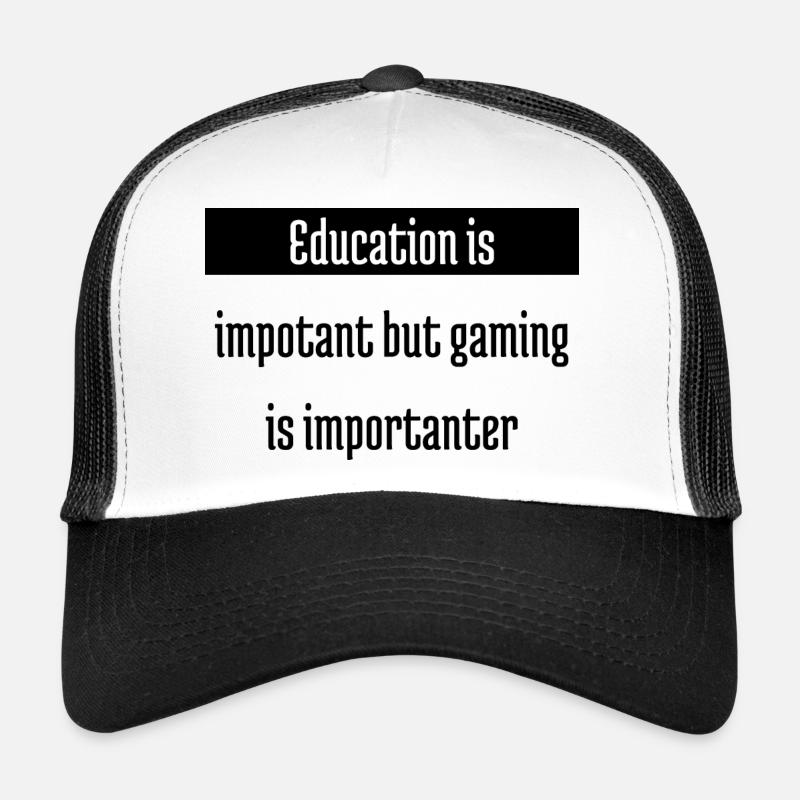 present player geek games joystick gaming apparel - Trucker Cap - white/black