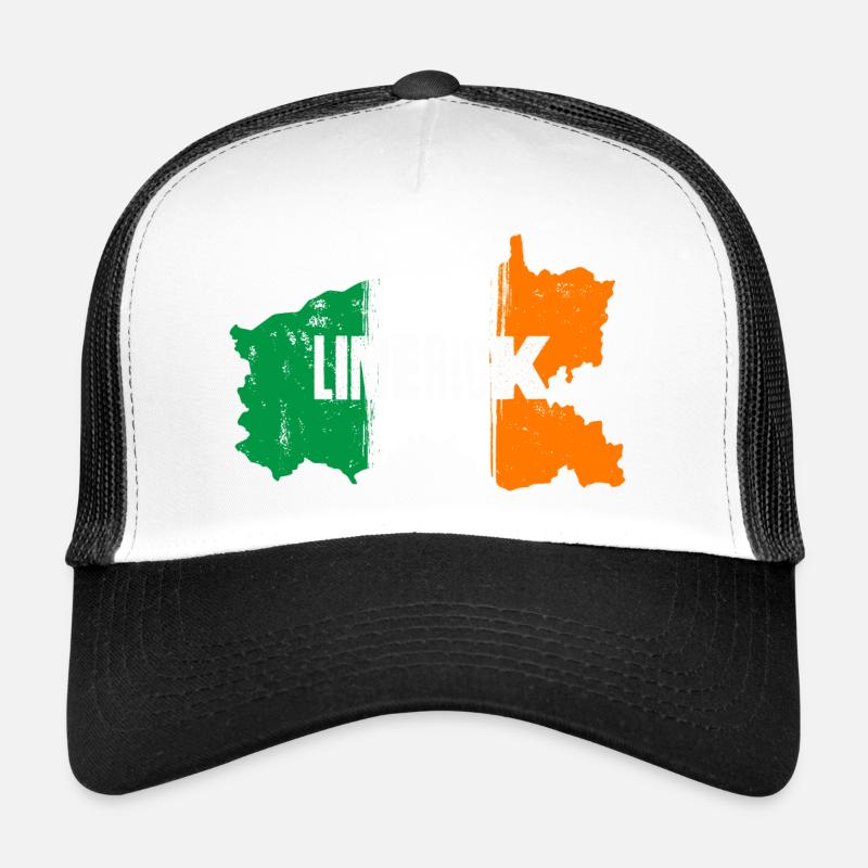 | du comté de Limerick, Irlande Contour de la carte du drapeau Casquette trucker 