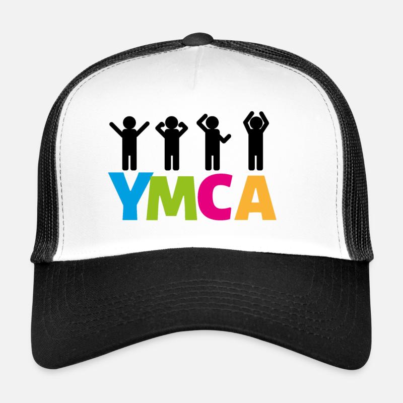 YMCA - Casquette trucker  - blanc/noir