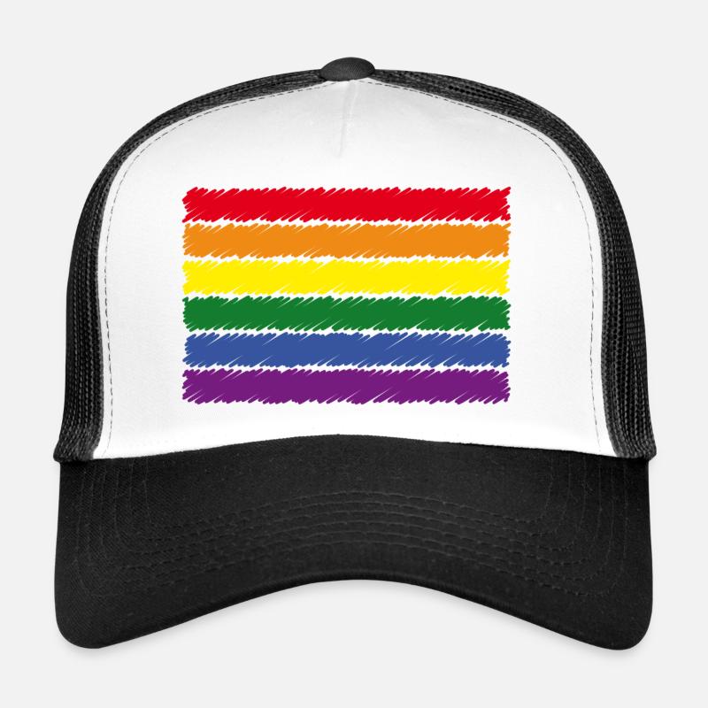Drapeau arc-en-ciel (Gribouillage / 6er) Casquette trucker 