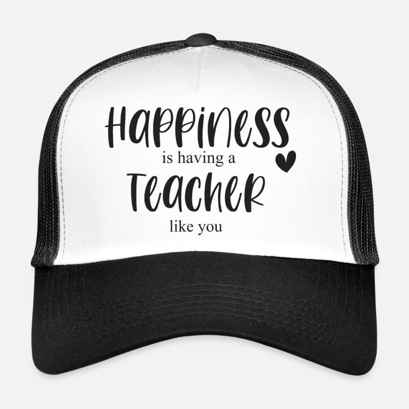 Lehrer Danke Schulabschluss Geschenk Glück - Trucker Cap - Weiß/Schwarz