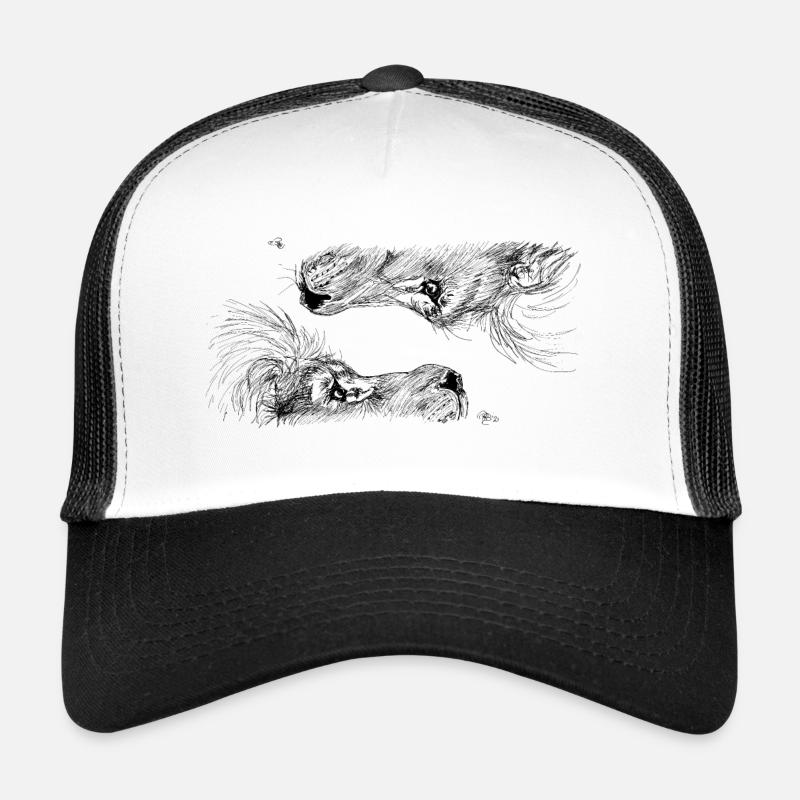 Doppellöwe - Trucker Cap - Weiß/Schwarz