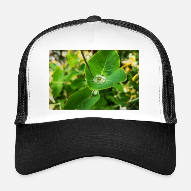 Wasserperle in Blatt - Trucker Cap - Weiß/Schwarz