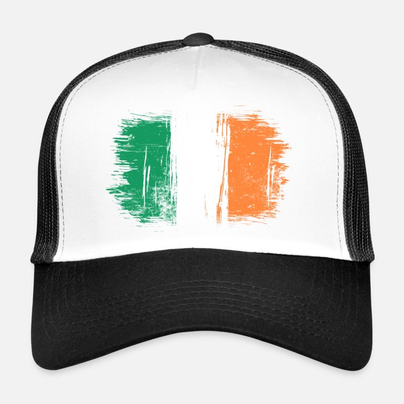 Impression au coup de pinceau du drapeau irlandais Casquette trucker 