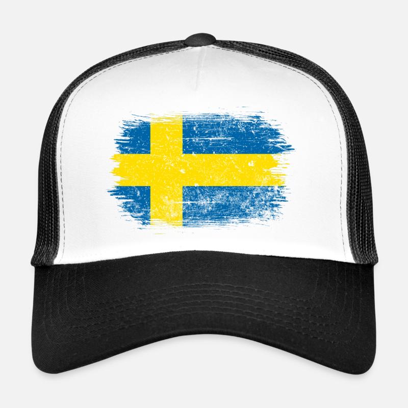 Schwedische Pinselflagge Trucker Cap