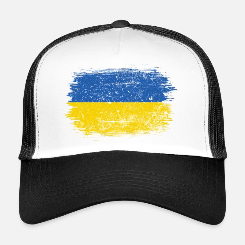 Ukraine Flag Brush Stroke Trucker Cap