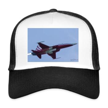 Fighter jet of the Patrouille Suisse - Trucker Cap - white/black - Front