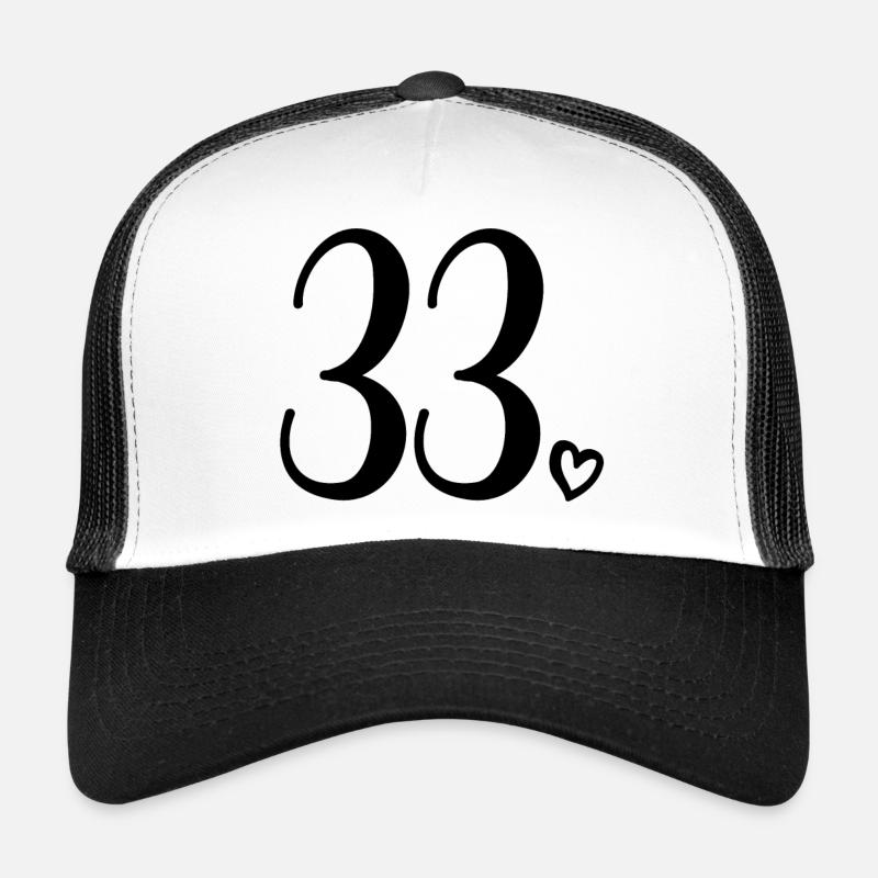 Cute Number 33, 33 Years Old, 33rd Birthday Gift Trucker Cap