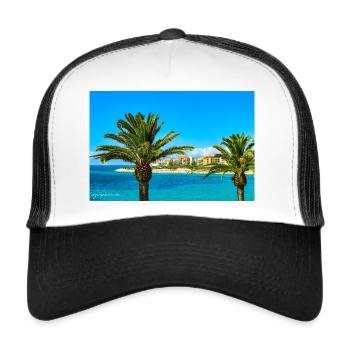 Palm trees of Ajaccio in Corsica. - Trucker Cap - white/black - Front