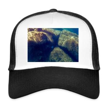 Lonely little blue fish - Trucker Cap - white/black - Front