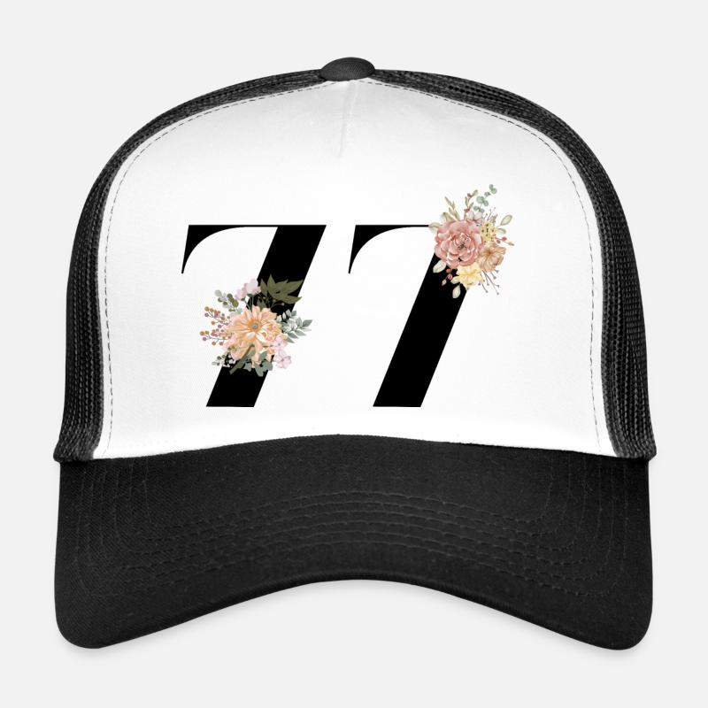 77e anniversaire fleuris (Cadeau de 77 ans) Casquette trucker 