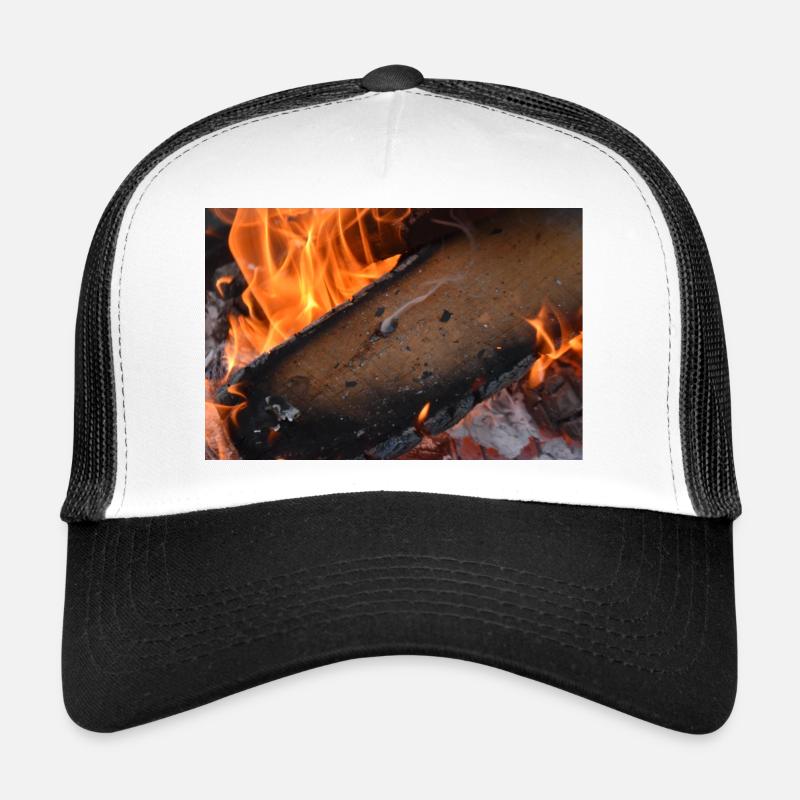Wood on fire Trucker Cap