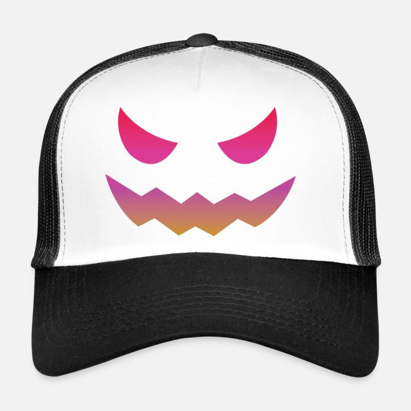 Halloween Pumpkin Design Face Disguises Trucker Cap