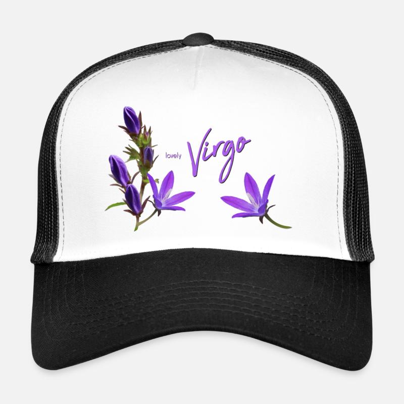 Jungfrau Sternzeichen Jungfrau Glockenblume - Trucker Cap - Weiß/Schwarz
