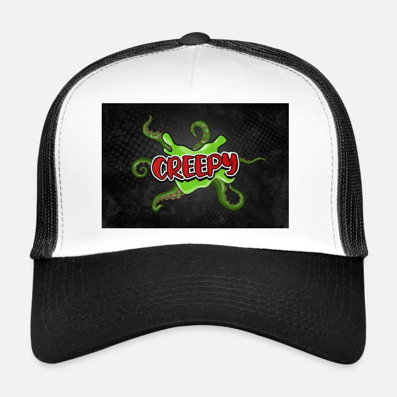 Gruseliger Halloween Comic Stil Graffiti Schriftzug Trucker Cap