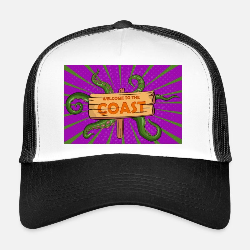 Bienvenue sur la côte Spooky Halloween Comic Style Casquette trucker 