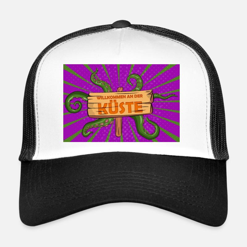 Willkommen an der Küste Spooky Halloween Comic Trucker Cap