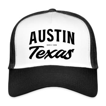 Austin, Texas USA : Conception de l’année de fondation - Casquette trucker  - blanc/noir - Devant