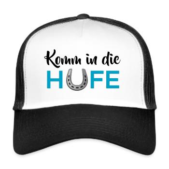 Komm in die Hufe - Trucker Cap - Weiß/Schwarz - Vorne