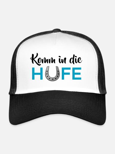 Komm in die Hufe - Trucker Cap - Weiß/Schwarz - Vorne