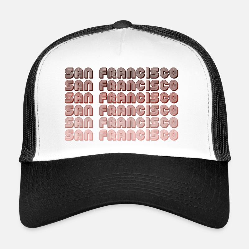San Francisco Grid Gradient Pattern Trucker Cap