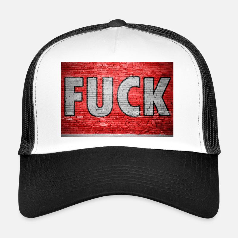 Fuck Brick Wall Graffiti Trucker Cap