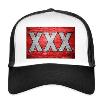 XXX Graffiti de mur de briques - Casquette trucker  - blanc/noir - Devant
