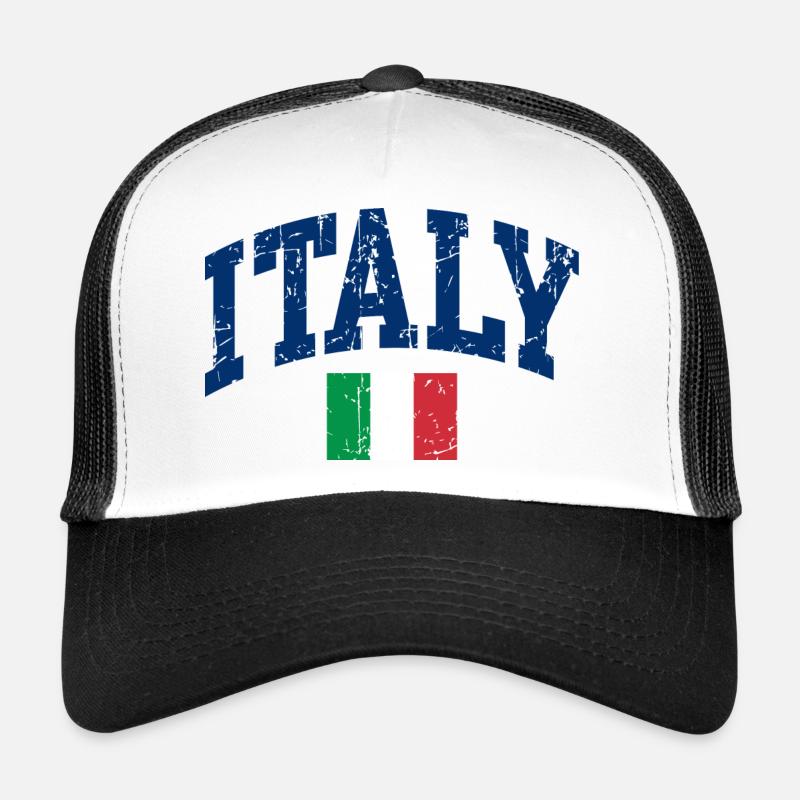 Drapeau italien - Casquette trucker - blanc/noir
