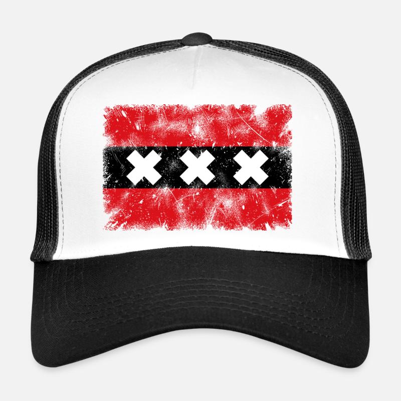 Amsterdam Vintage - Trucker Cap - Weiß/Schwarz