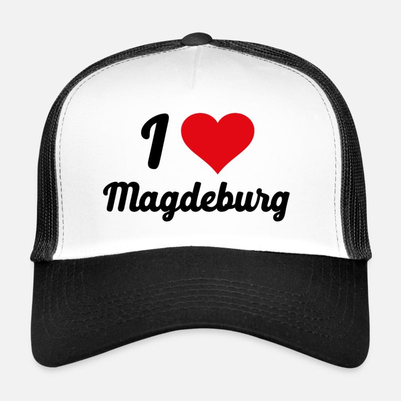 I Love Magdeburg - Trucker Cap - Weiß/Schwarz