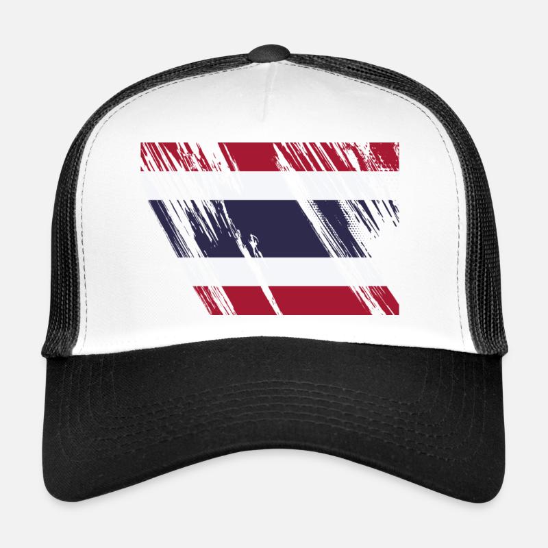 Thailand Flagge - Trucker Cap - Weiß/Schwarz