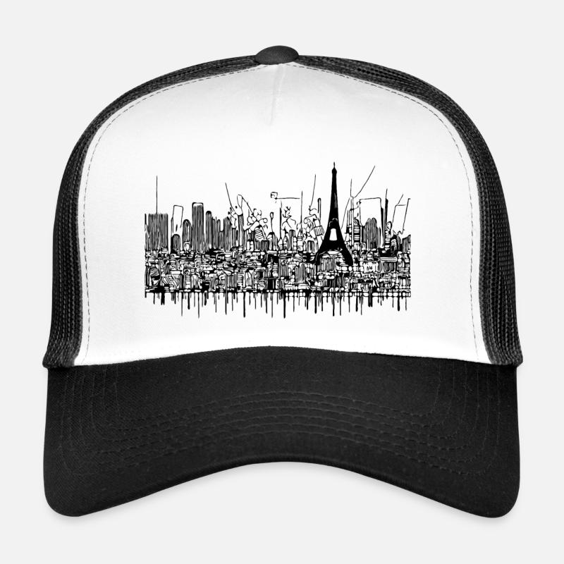 Paris - Casquette trucker  - blanc/noir