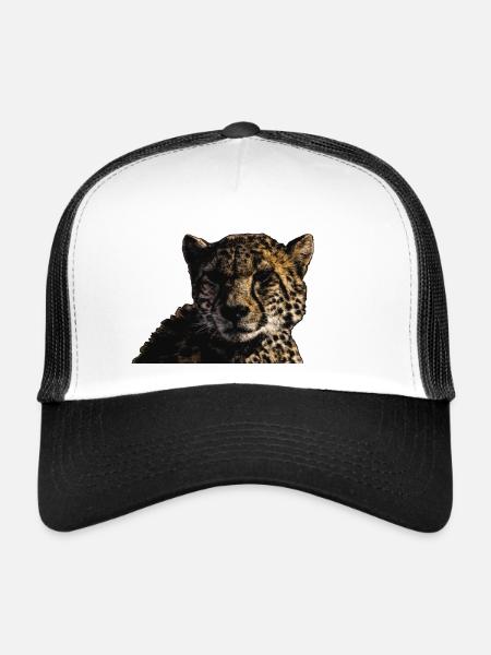 CHEETAH - Trucker Cap - white/black - Front