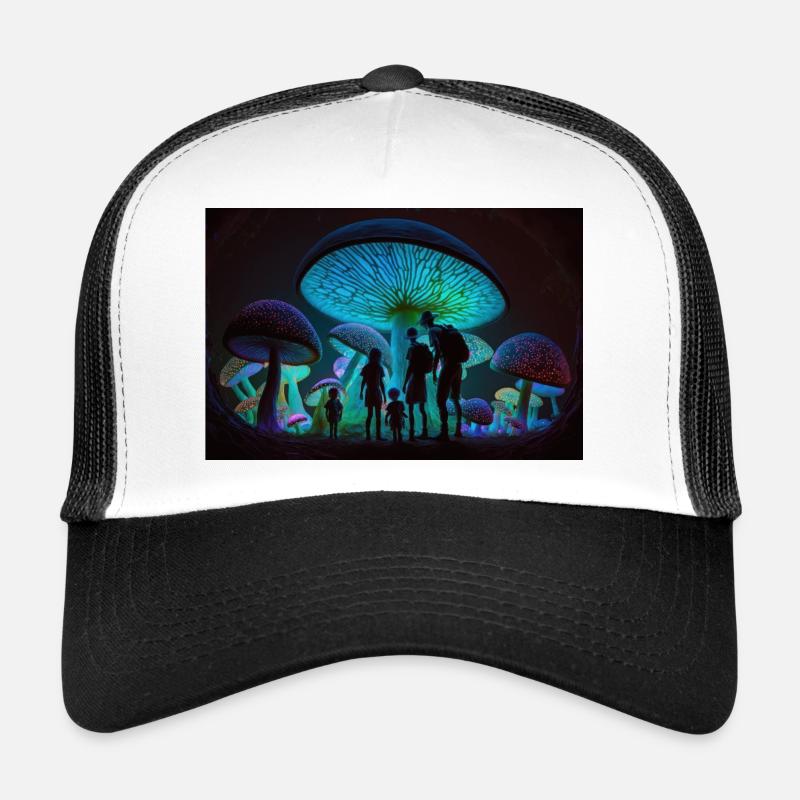 Mushrooms city - Trucker Cap - white/black